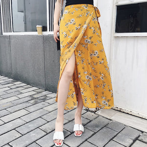 PADEGAO Asymmetrical Printed Chiffon Skirt - Zainab's Closet