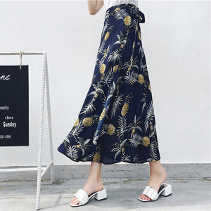 PADEGAO Asymmetrical Printed Chiffon Skirt - Zainab's Closet