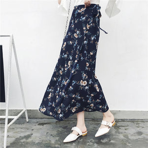 PADEGAO Asymmetrical Printed Chiffon Skirt - Zainab's Closet