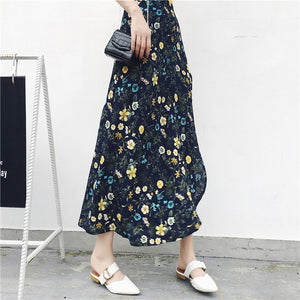 PADEGAO Asymmetrical Printed Chiffon Skirt - Zainab's Closet