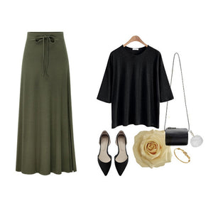 Bigsweety Slitted A-Line Skirt - Zainab's Closet