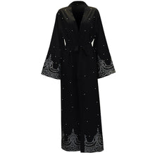 Load image into Gallery viewer, PADEGAO Dubai Style Imitation Pearl Abaya Robe w/ Sash - Zainab&#39;s Closet