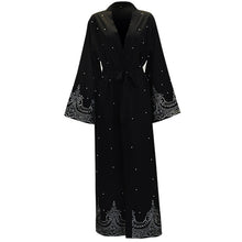 Load image into Gallery viewer, PADEGAO Dubai Style Imitation Pearl Abaya Robe w/ Sash - Zainab&#39;s Closet