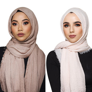 Woven Cotton Crinkle Hijab - Zainab's Closet