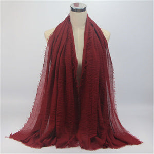 Woven Cotton Crinkle Hijab - Zainab's Closet