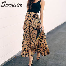 Load image into Gallery viewer, Surmiitro Polka Dot A-line Split Maxi Summer Skirt - Zainab&#39;s Closet