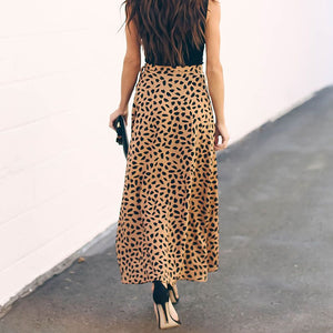 Surmiitro Polka Dot A-line Split Maxi Summer Skirt - Zainab's Closet