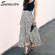 Load image into Gallery viewer, Surmiitro Polka Dot A-line Split Maxi Summer Skirt - Zainab&#39;s Closet