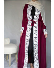 Load image into Gallery viewer, LEFEI BIG Lace Trim Abaya Robe - Zainab&#39;s Closet