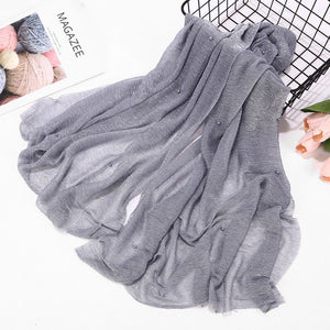 ETOSELL Chiffon Yarn Pearl Crinkle Scarf - Zainab's Closet