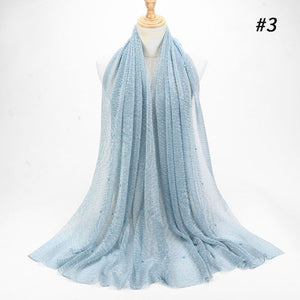 ETOSELL Chiffon Yarn Pearl Crinkle Scarf - Zainab's Closet