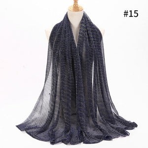 ETOSELL Chiffon Yarn Pearl Crinkle Scarf - Zainab's Closet