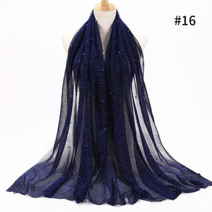 ETOSELL Chiffon Yarn Pearl Crinkle Scarf - Zainab's Closet