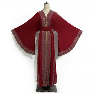 Malaysian Rhinestone Edged Abaya Robe - Zainab's Closet